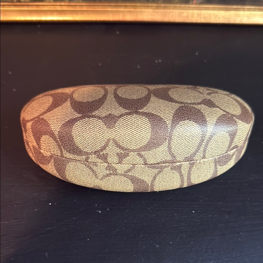 Coach Signature Brown and Tan Eyeglass Case